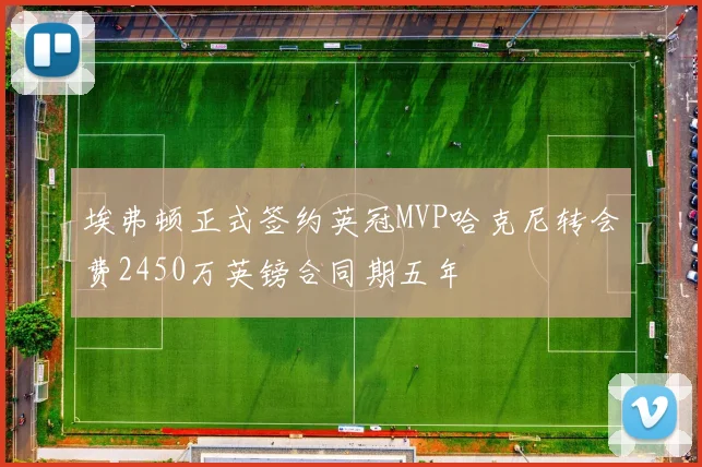 埃弗顿正式签约英冠MVP哈克尼转会费2450万英镑合同期五年